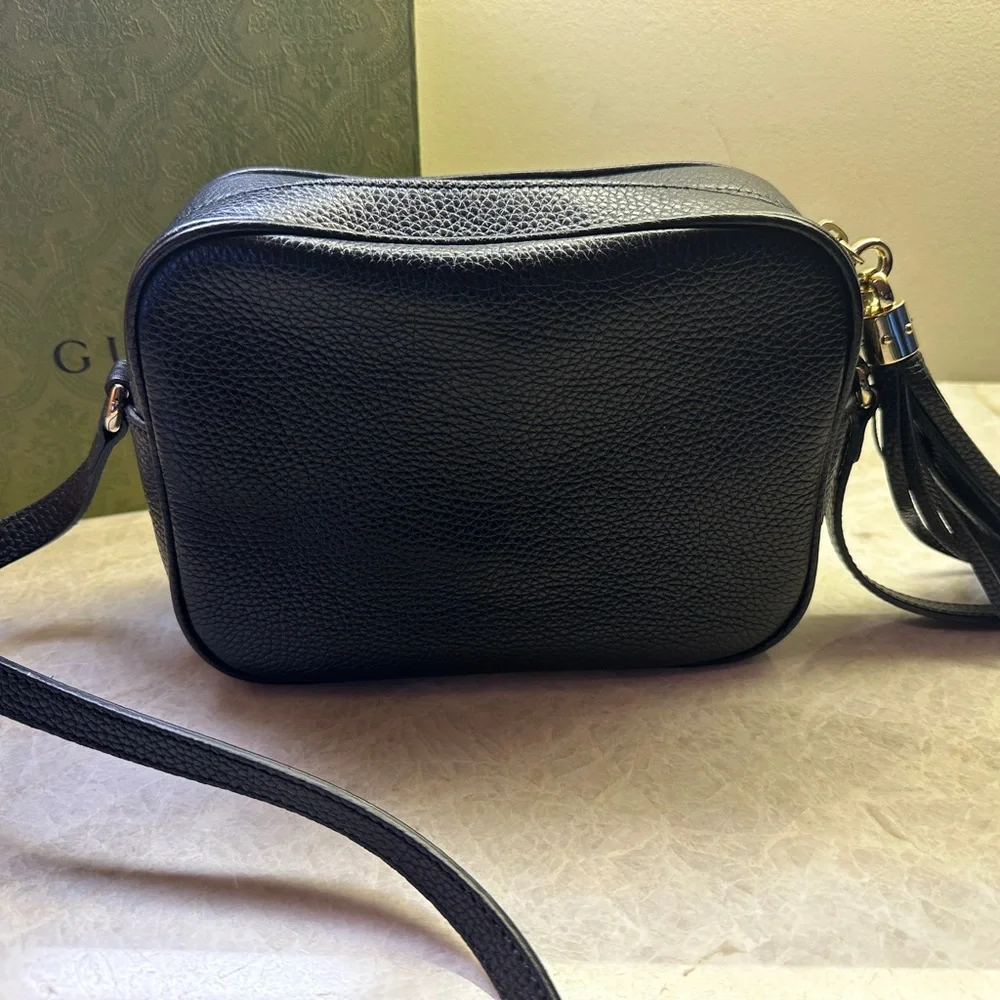 GUCCI Authentic Italian Soho Disco Black Leather Crossbody Bag - Picture 3 of 7